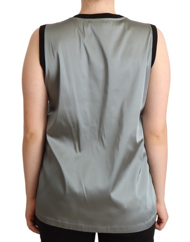 DOLCE & GABBANA Top Silver Round Neck Sleeveless Casual Tank IT48/US14/XXL $350 - Picture 4 of 7