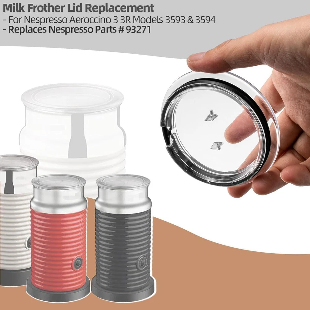 Milk Frother Lid for Nespresso Aeroccino 3 3R - Cover & Seal Clear