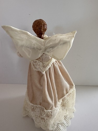 Vintage 10 Light Animated Angel Tree Top Moving Wings Arms Porcelain 12.5" - Picture 7 of 9