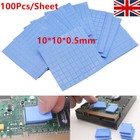 Blue 10x10x0.5mm GPU CPU Heatsink Cooling Thermal Conductive Silicone Pad`
