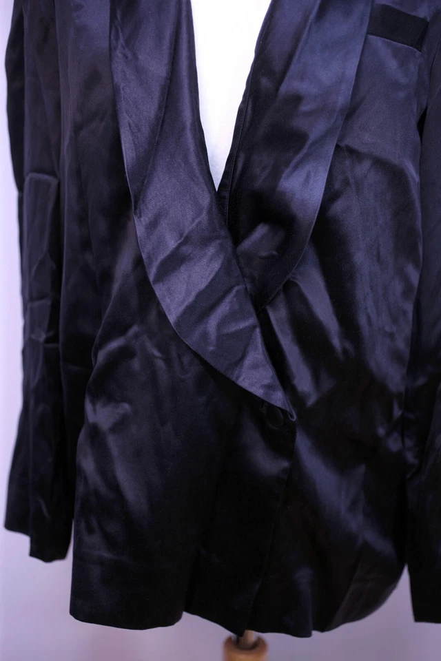 Issa London Damas Negro Seda Blazer-US 8/EU 40-UK 12-Nuevo con etiquetas-años 2000 Foto 2 de 4