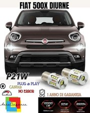 ❤️‍COPPIA LUCI DIURNE DRL 22 LED P21W CANBUS FIAT 500X FINO AL 2016 6000K BIANCO