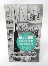 1939 1940 Keystone Manufacturing Projectors Cameras 8/16 MM Accessories Booklet