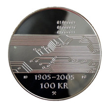 Norway 100 Kroner 2005 100 Year Anniversary - 1 Oz Silver -
