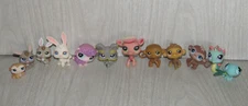 Lot 12 Littlest Pet Shop LPS Animals Bunnies Dogs Seahorse Monkeys READ