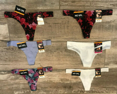 NEW 3 pair Maidenform Thong Panties S 5 S/5 Floral solid polka dot lace solid