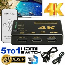 3D 4K 5 INPUT 1 OUTPUT 5 IN 1 OUT SPLITTER HDMI 5 Port SWITCH BOX HUB UHD 1080P 