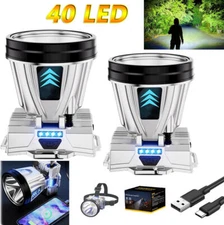2x 90000Lumen Super Bright Rechargeable High Power Headlamp High Power Head Lamp