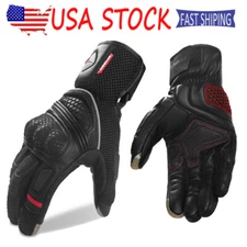 Leather Gloves Touch Screen Motorcycle Gloves Mens Winter Windproof Warm Gloves