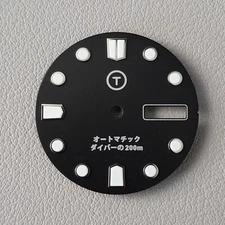 TLDB0101DD Black BGW9 / Seiko Mod Day Date Dial NH36 4R36 SKX SRPD 28.5 25.5mm