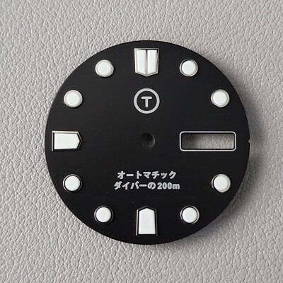TLDB0101DD Black BGW9 / Seiko Mod Day Date Dial NH36 4R36 SKX SRPD 28.5 25.5mm