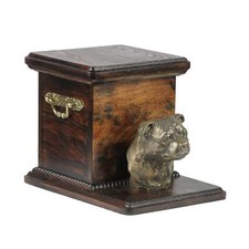 English Staffordshire Terrier urn wood casket cremation urn for dog's ashe
