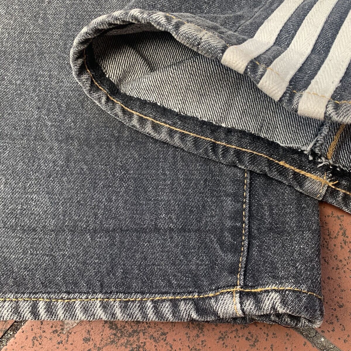 Y-3 Yohji Yamamoto Adidas SS04 3 Strip Spotted Horse Denim Y-3 Yohji Yamamoto Adidas SS04 3 Strip Spotted Horse Denim