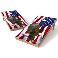 Bald Eagle American Flag Cornhole Wrap