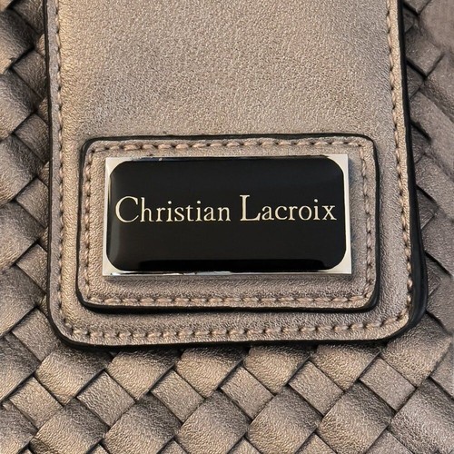 CHRISTIAN LACROIX - VINTAGE Women's Woven Satchel Handbag- Metallic Bronze - Picture 9 of 15