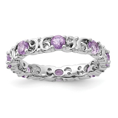 Avariah Sterlingsilber stapelbarer Ausdruck Amethyst Ring - Ring Größe 8,0