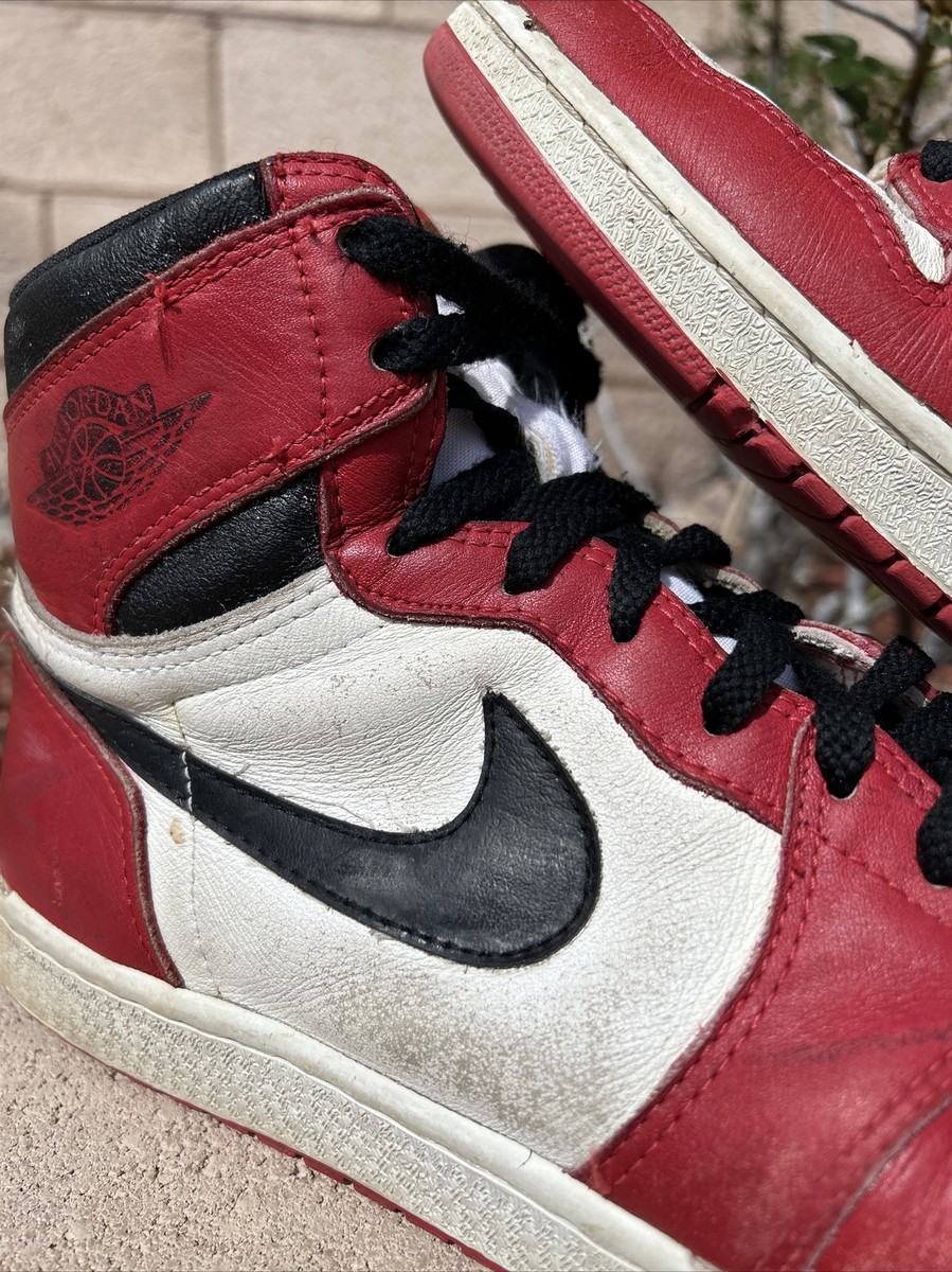Original Sz 13 1985 Nike Air Jordan 1 Chicago OG Red White Original Sz 13 1985 Nike Air Jordan 1 Chicago OG Red White