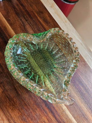 Rare Seguso Bullicante Bubble Murano Glass Shell Bowl Vase, Italy - Picture 2 of 8