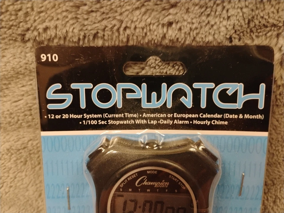 Champion Sports 910 Cronómetro Color Negro 1/100 Sec Cronómetro con Regazo Foto 3 de 4