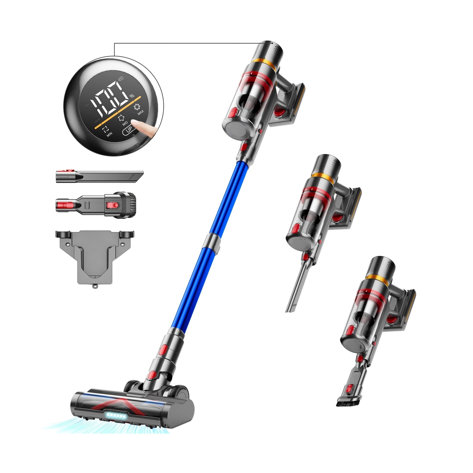 Cordless Vacuum Cleaner, Upgraded 45Kpa/550W Powerful Suction Stick Vacuum wi...