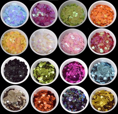 48 FARBEN - 600 Runde 5 mm Lose Pailletten Flach Nähen Basteln Borte Kostüm 1307
