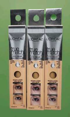 Loreal True Match Eye Cream In A Concealer C 5-6 Medium .4oz Ea 3pcs New!!