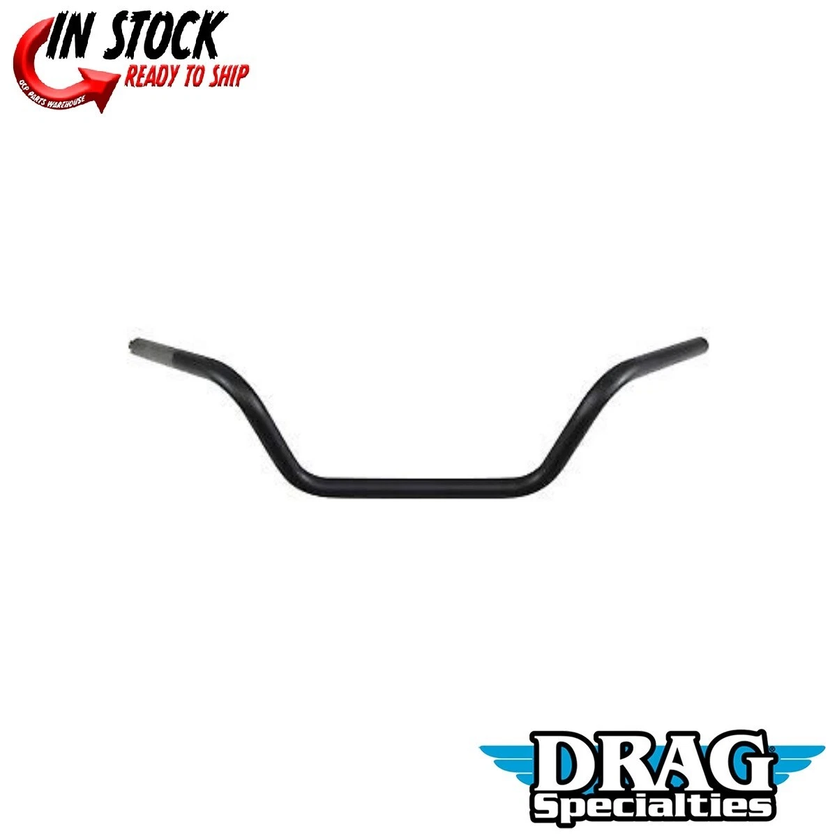 Drag Specialites 0601-4187 Flat Black 1" Buckhorn/Low Handlebars for Harley