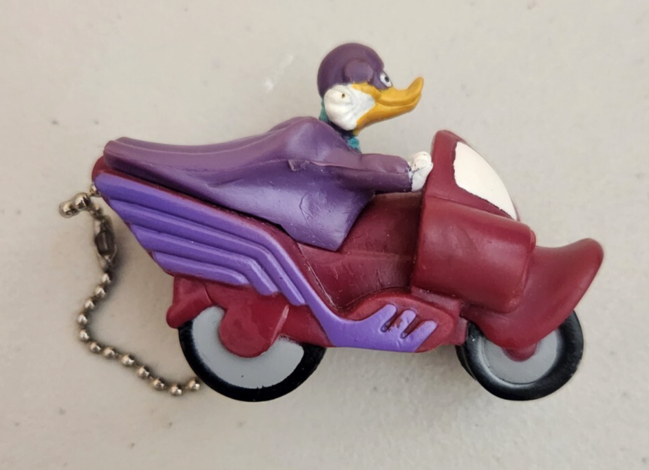 Vintage 1990s Darkwing Duck PVC Keychain - Drake Mallard Collectible Figure Flash Cartoon