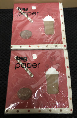 Two 20 Count Packages Tag Paper Cocktail Napkins NIP
