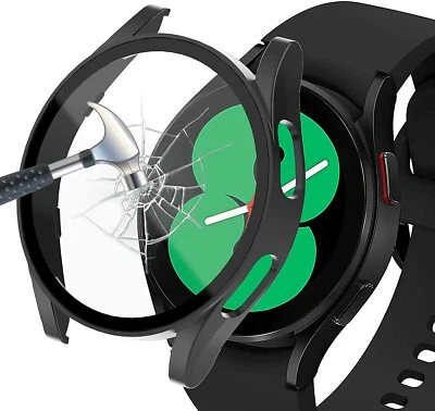 MSM Hülle für Samsung Galaxy Watch 4 40mm / 44mm Schutzglas Case Display Panzerfolie