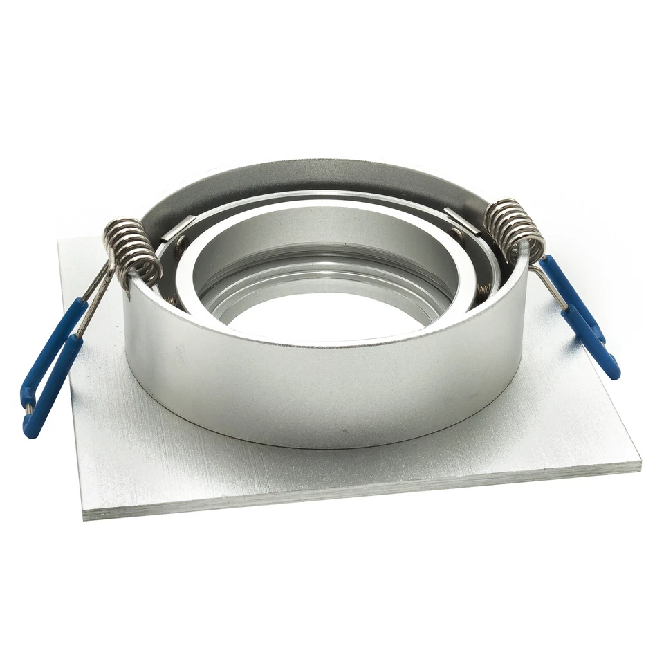 Faretto LED incasso 80mm quadrato silver lampada RGB GU10 effetti luce colorata - Immagine 4 di 4