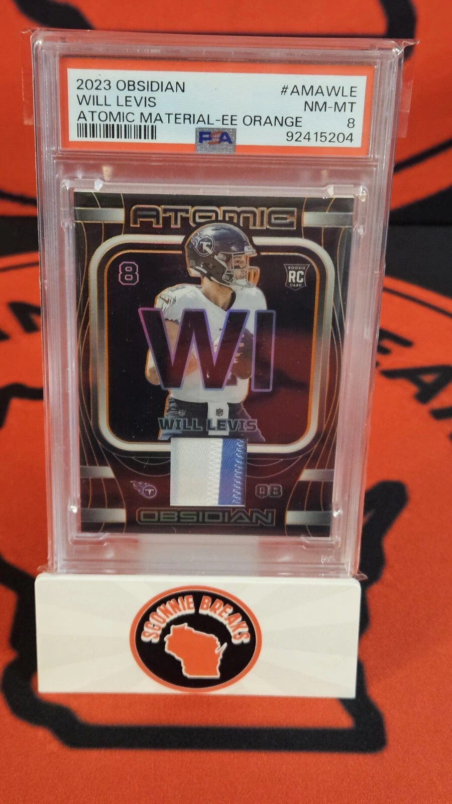 Will Levis Panini Obsidian Atomic Materials #AMAWLE Electric Etch Orange