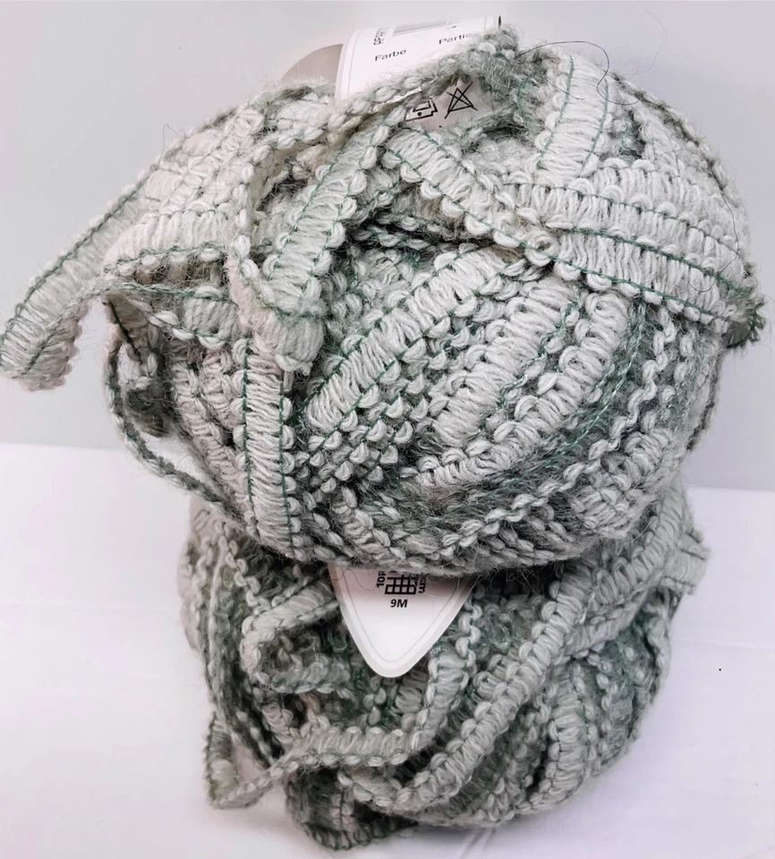 Gedifra Aparto Gris Cinta Hilos Lote de 2 Textura Mezcla Lana Nuevo Foto 3 de 4