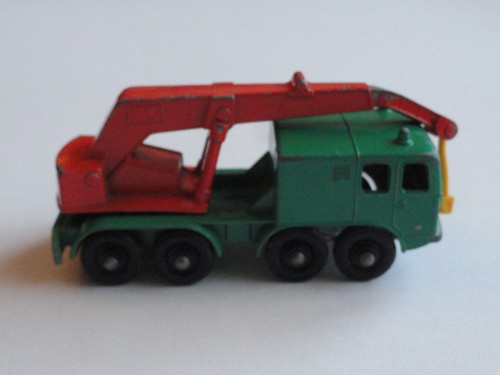 VINTAGE LESNEY MATCHBOX #30 8 WHEEL CRANE 1965 GREEN & ORANGE - Bild 3 von 6