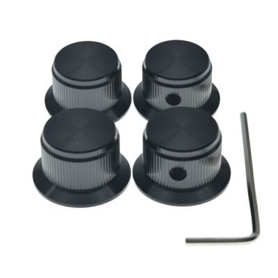 4pcs Aluminium Pot Knobs 1/4'' Top Hat Bell Knobs fits Guitar/Bass/AMPS/Preamps