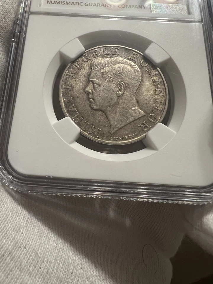 250 Lei 1941 TPT "Totul Edge", Silver, Romania NGC AU55 - Image 3 of 4