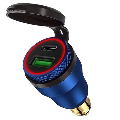 Motorrad USB Ladegerät Aluminium 30W Type C Schnellladung