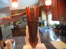Vintage Copper Color Wood Collapisal Hanging ...