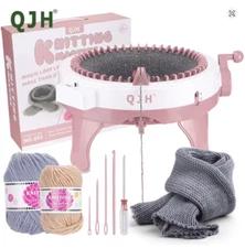 QJH 48-Needle Knitting Machine Loom Kit Portable Easy DIY Hat Scarf Maker