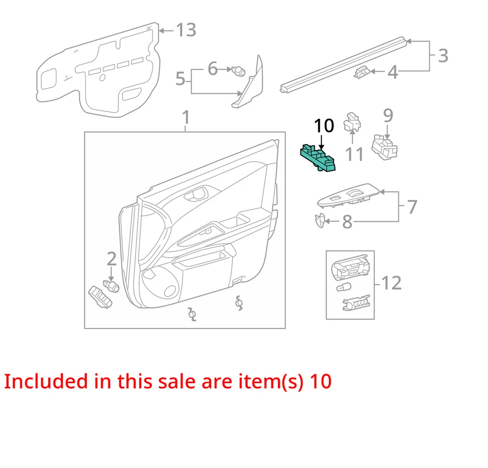 Interruptor principal de ventana eléctrica de la puerta izquierda del conductor Toyota Avalon 2005-2009 EUNSL Foto 3 de 4