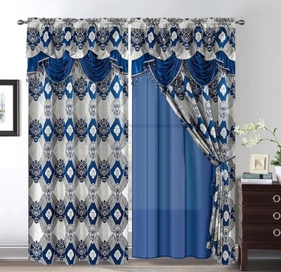 Petrichor Elegant Curtains with Silver Threads 2 Panels Set - Luxury Window