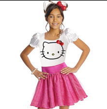 Hello Kitty Halloween Costume Girls Size Large 12/14 Dress Sealed Acces NEW