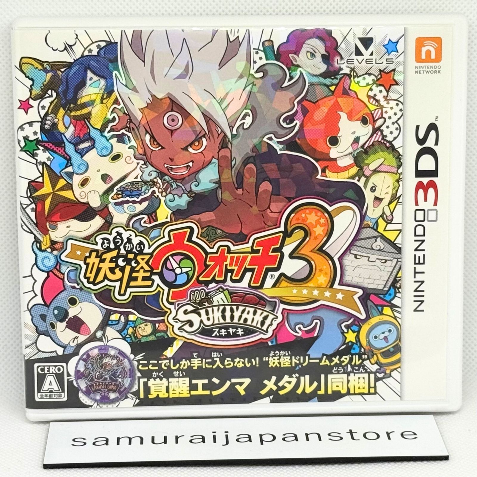 Yokai Watch 3 Sukiyaki Yo-kai Youkai Nintendo 3DS Level5 RPG Game with Case