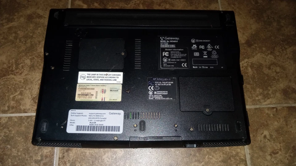 Ноутбук Gateway W340UI с Windows Vista Home Basic. 3GB RAM Intel Celeron M 520 - Изображение 2 из 4