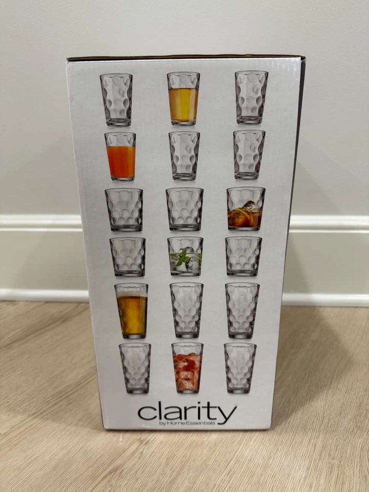 Juego de vasos Clarity 18 ct de Home Essentials Foto 3 de 4