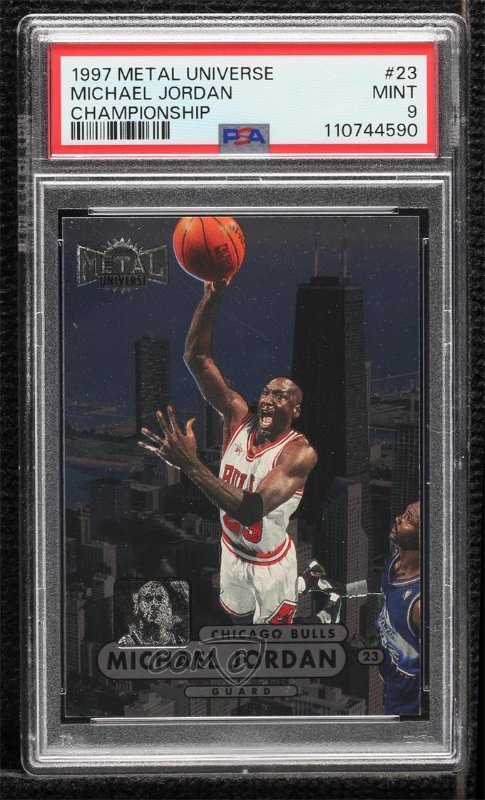 1997 Metal Universe Championship Preview Michael Jordan #23 PSA 9 MINT HOF 0y8e