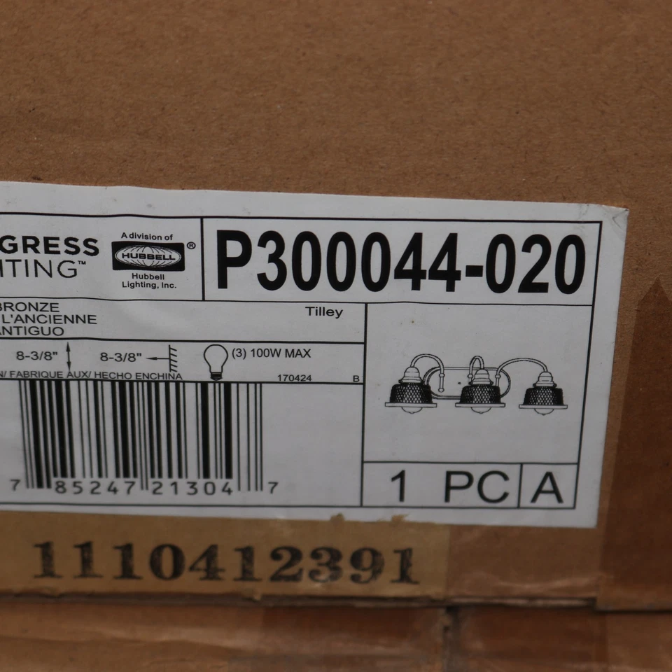 Tocador de baño costero Progress Lighting Tilley 3 luces bronce antiguo 23" Foto 2 de 4