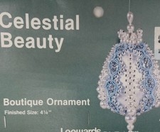 LeeWards CELESTIAL BEAUTY Blue Vintage Sequin Bead Christmas Ornament Kit NOS