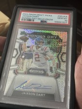 2024 Prizm Draft Picks Jaxson Dart Signing Day Mojo Auto 21/25  PSA 10 WOW! 🗽❤️