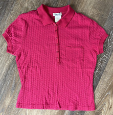 Vintage 90s Esprit Short Sleeve Button Collared Shirt Pink Size L Women Juniors